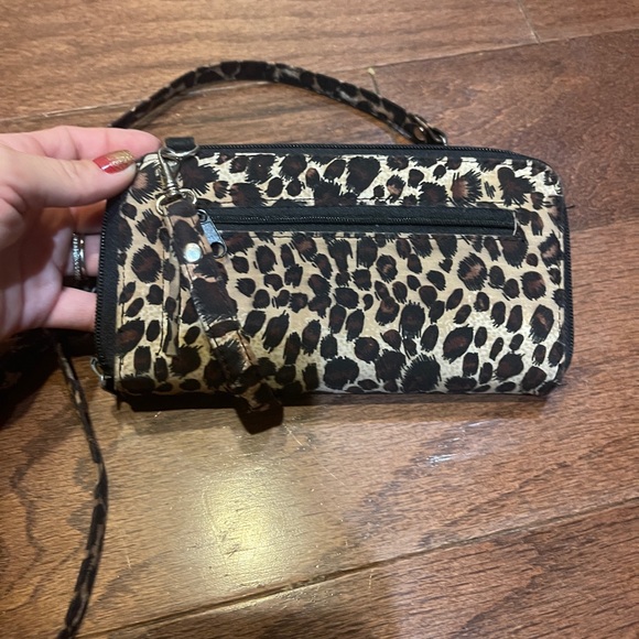 Leopard Wallet on a String Shoulder Strap - Picture 3 of 5